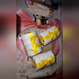 Box of 4 Lemon Citrine Artigianale Italy Bar Soap Yellow Ribbon Made In Italy